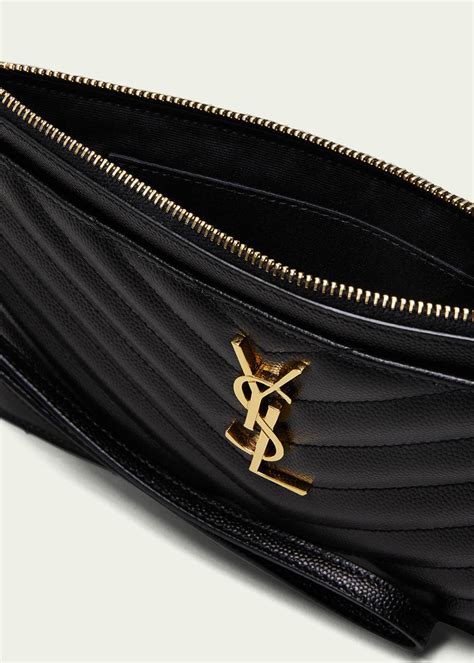 Saint Laurent YSL Monogram Large Bill Pouch in Grained Leather